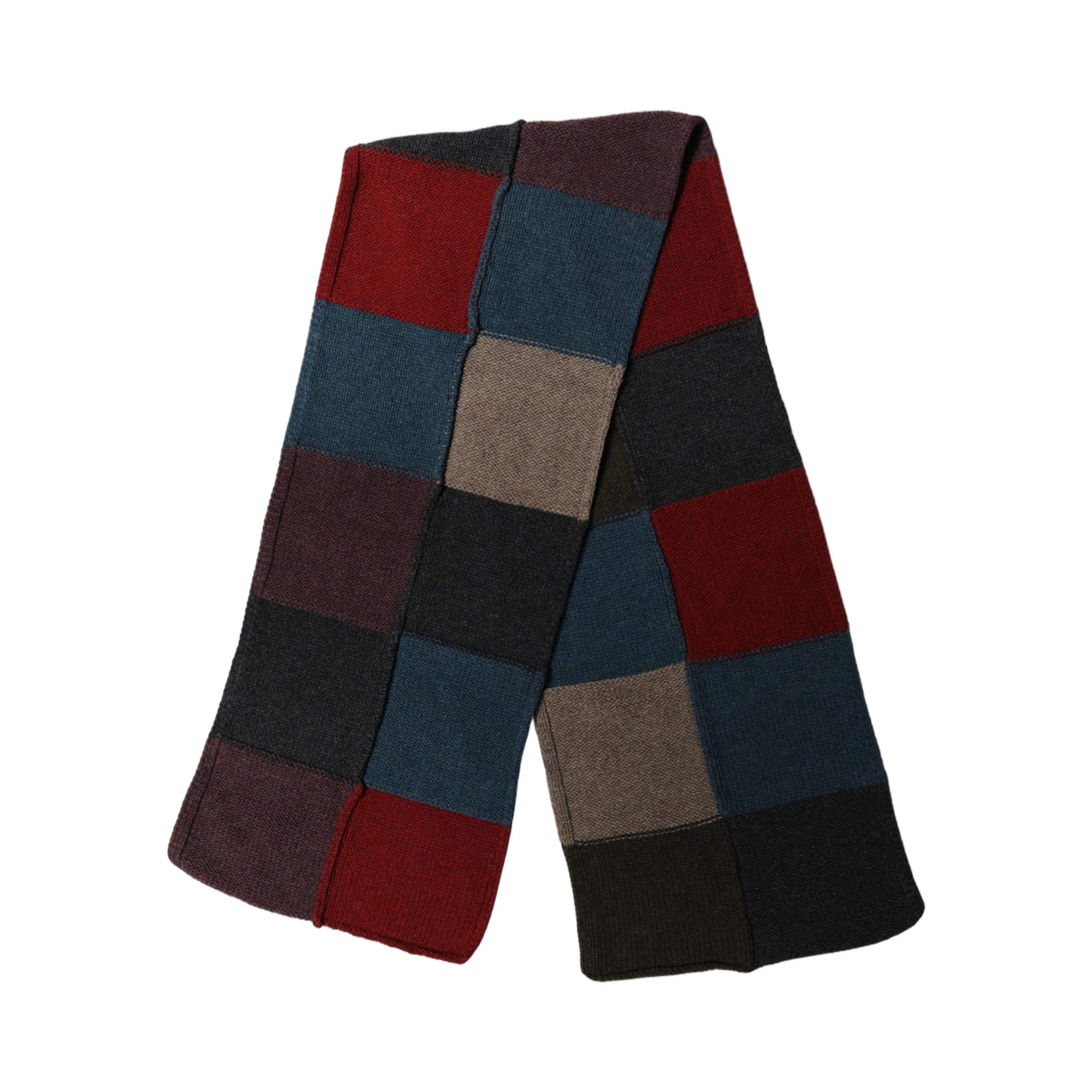 Multicolor Patchwork Knitted Foulard Scarf