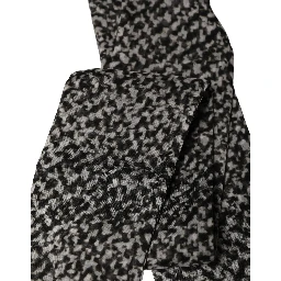 Black White Herringbone Tweed Shawl Scarf