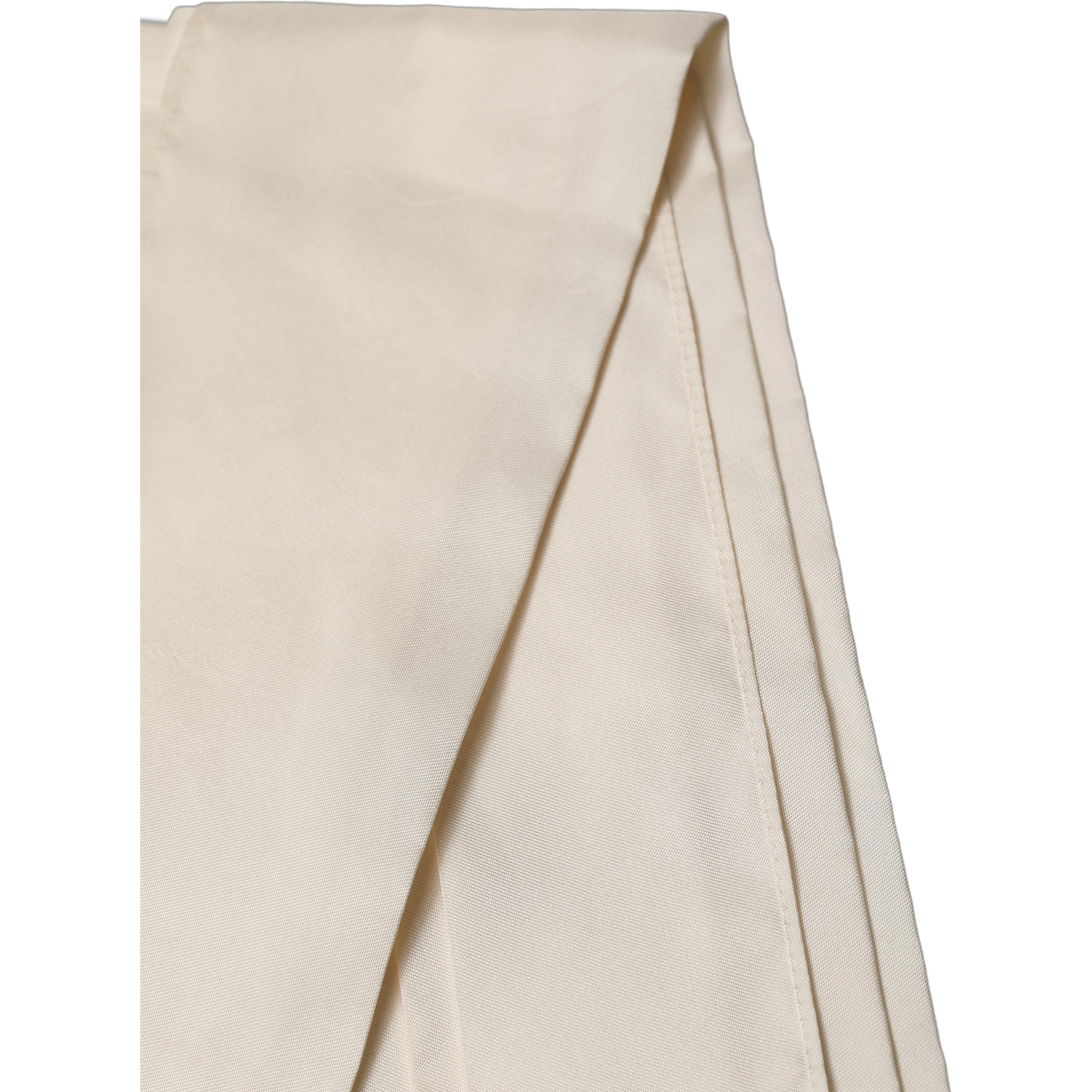 Men Cream Satin Silk Fringed Neck Shawl Scarf