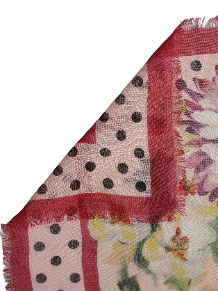 Multicolor Floral Fringed Stole Scarf