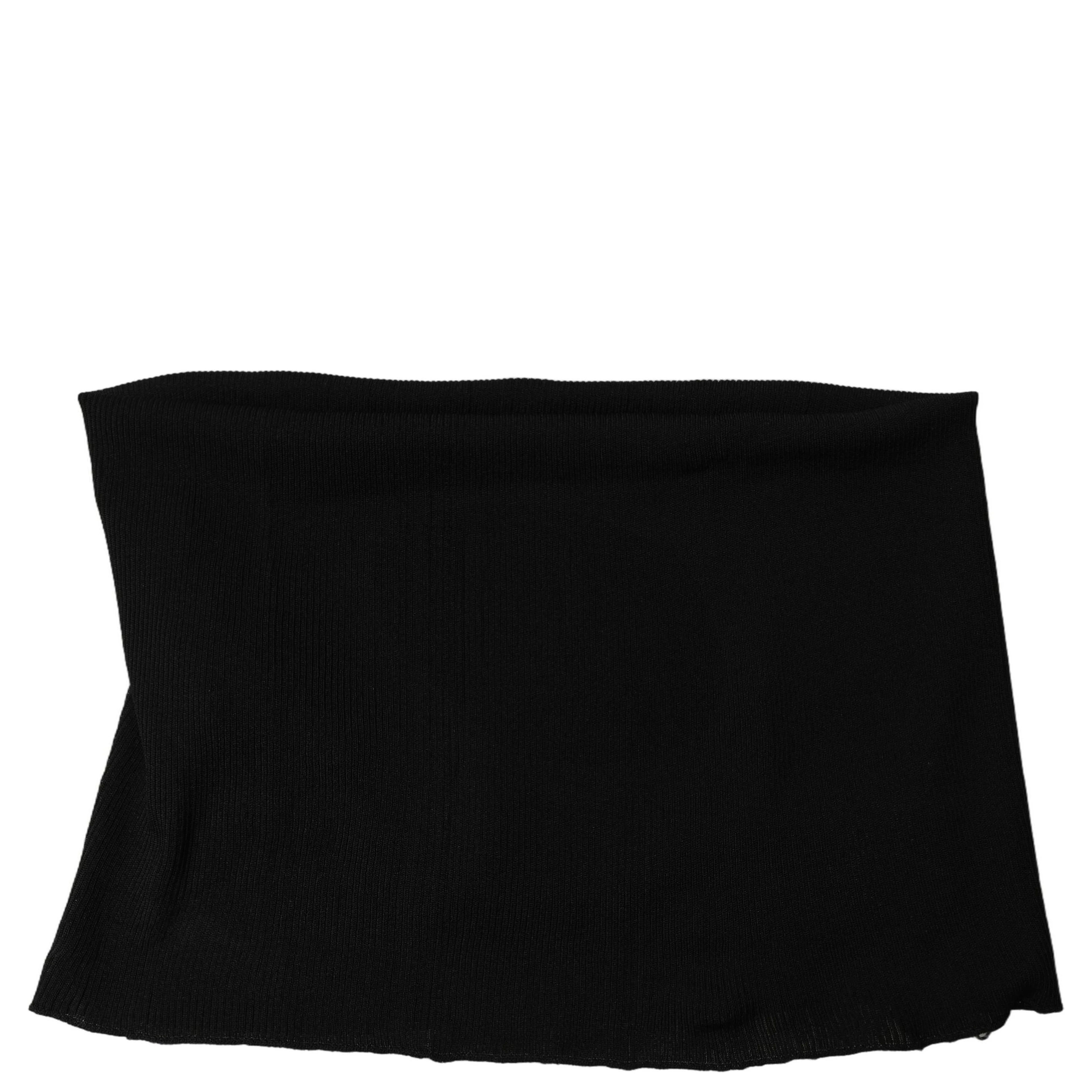 Men Black Viscose Knitted Neck Warmer Scarf