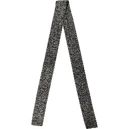 Black White Herringbone Tweed Shawl Scarf