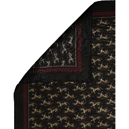 Black Horse Silk Pocket Square Foulard Scarf