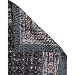 Gray Geometric Pocket Square Foulard Scarf
