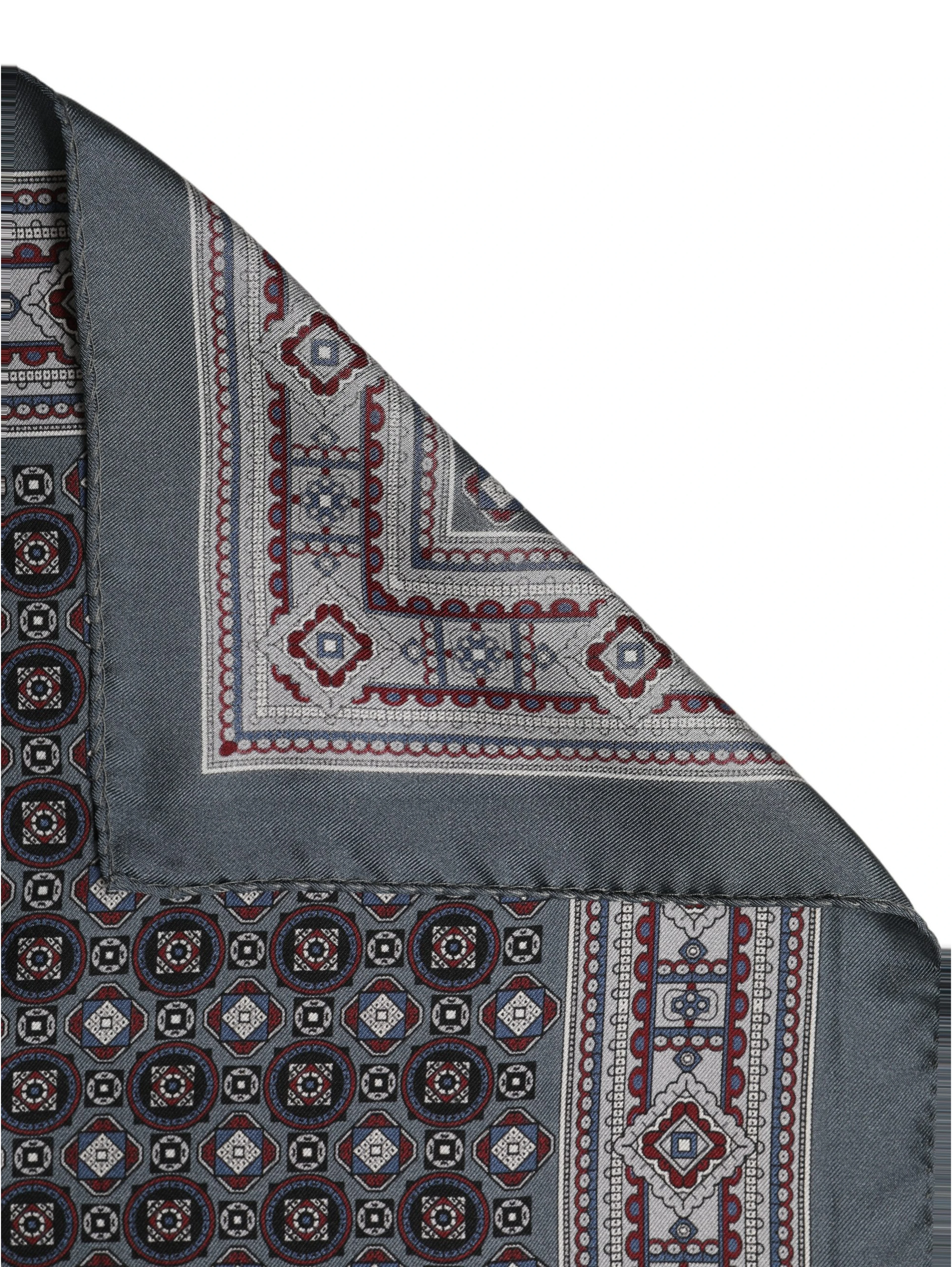 Gray Geometric Pocket Square Foulard Scarf