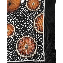 Black Silk Orange Pocket Square Foulard Scarf
