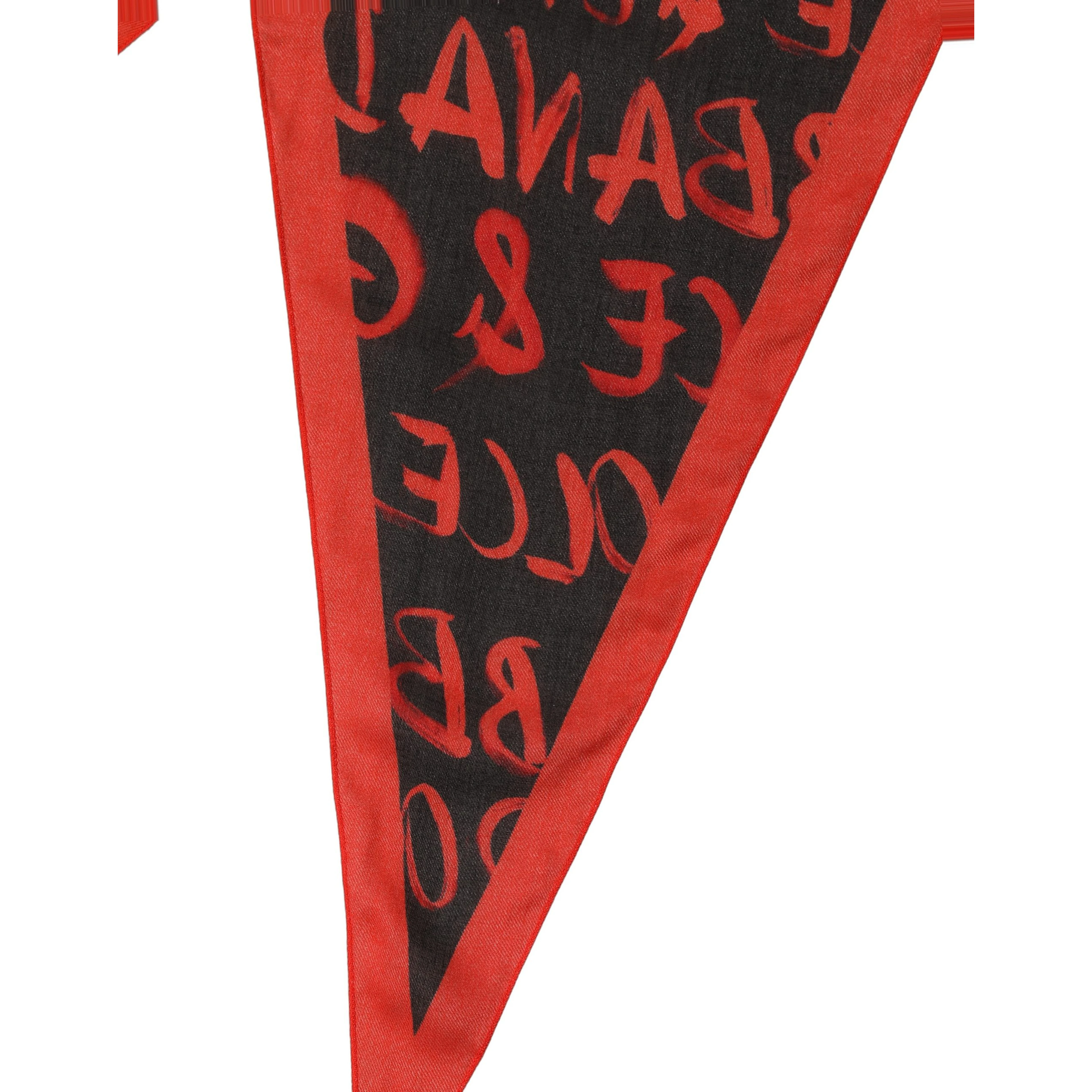 Men Red Black Graffiti Logo Lace Stole Scarf