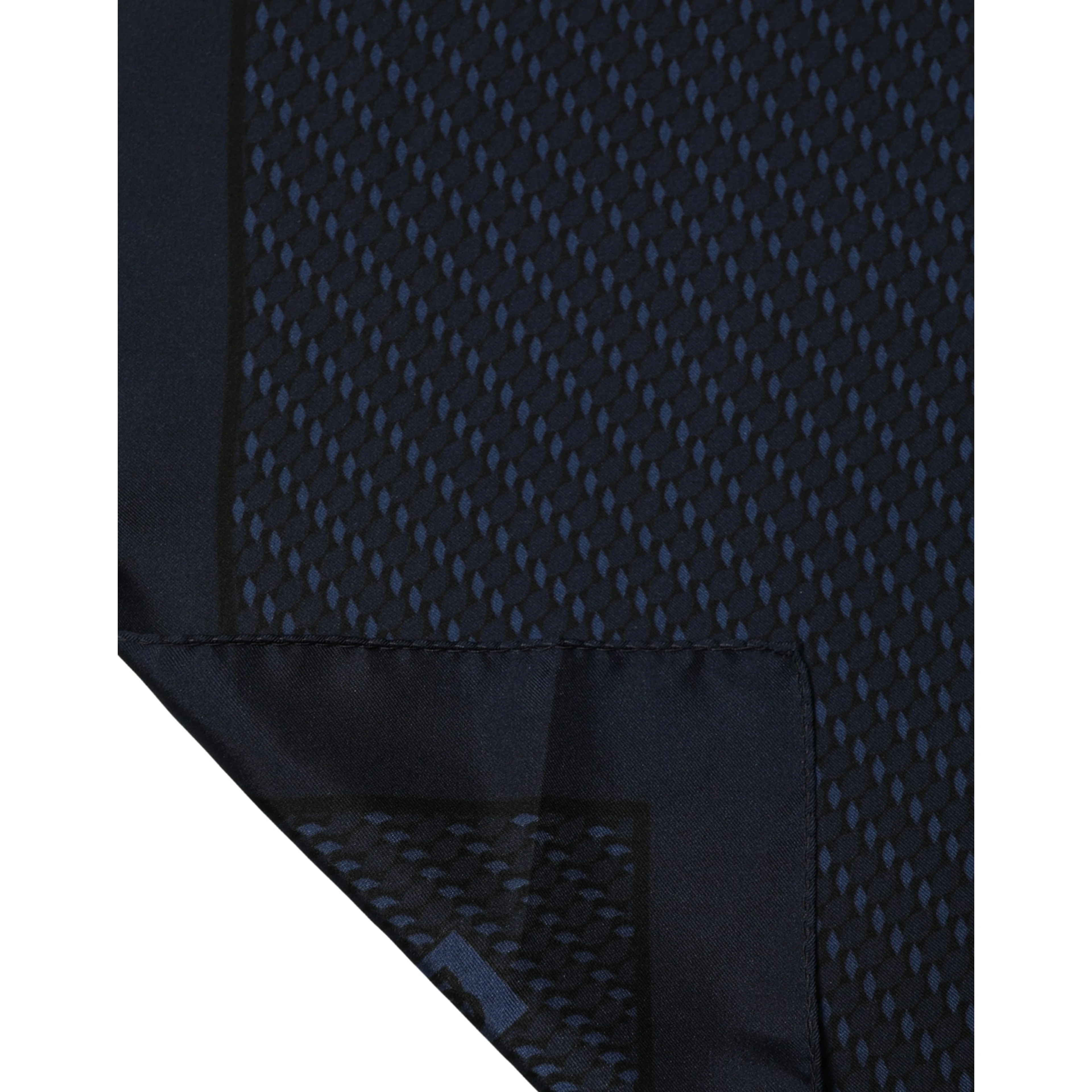 Dark Blue Silk Pocket Square Foulard Scarf