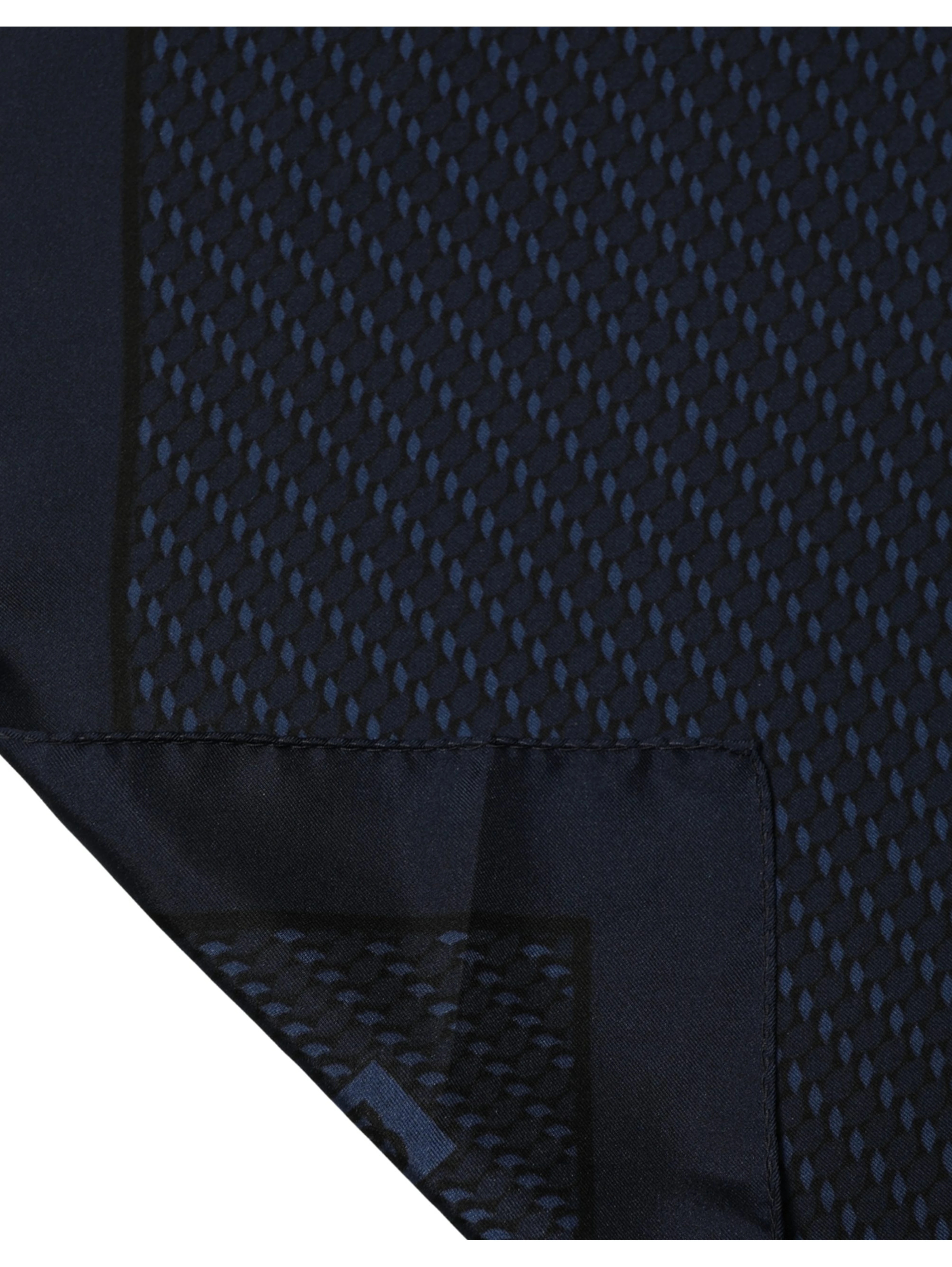 Dark Blue Silk Pocket Square Foulard Scarf