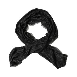 Men Black Viscose Polka Dot Fringe Shawl Lace Stole