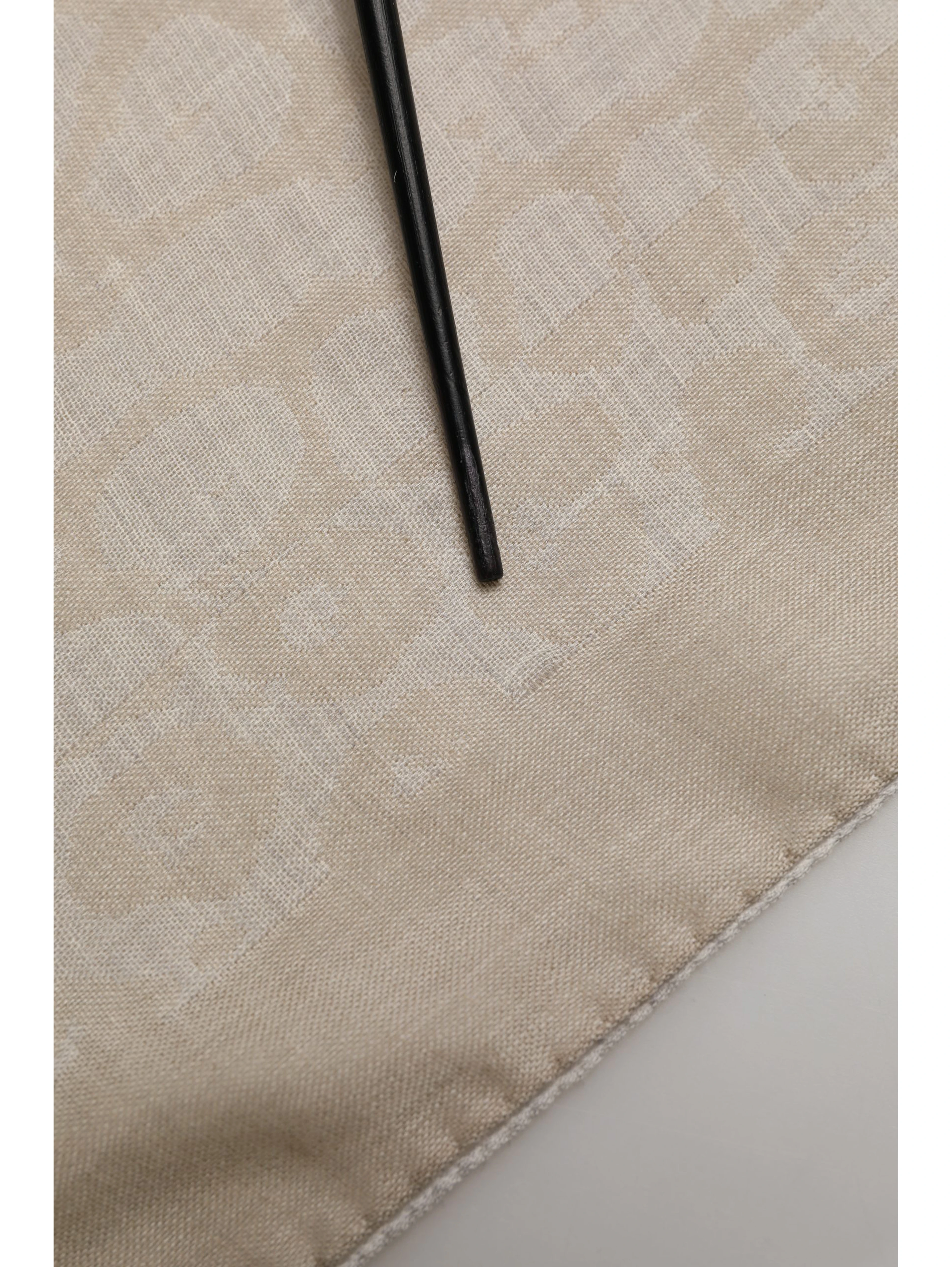 Men Beige Silk Wool Shawl Lace Stole Scarf