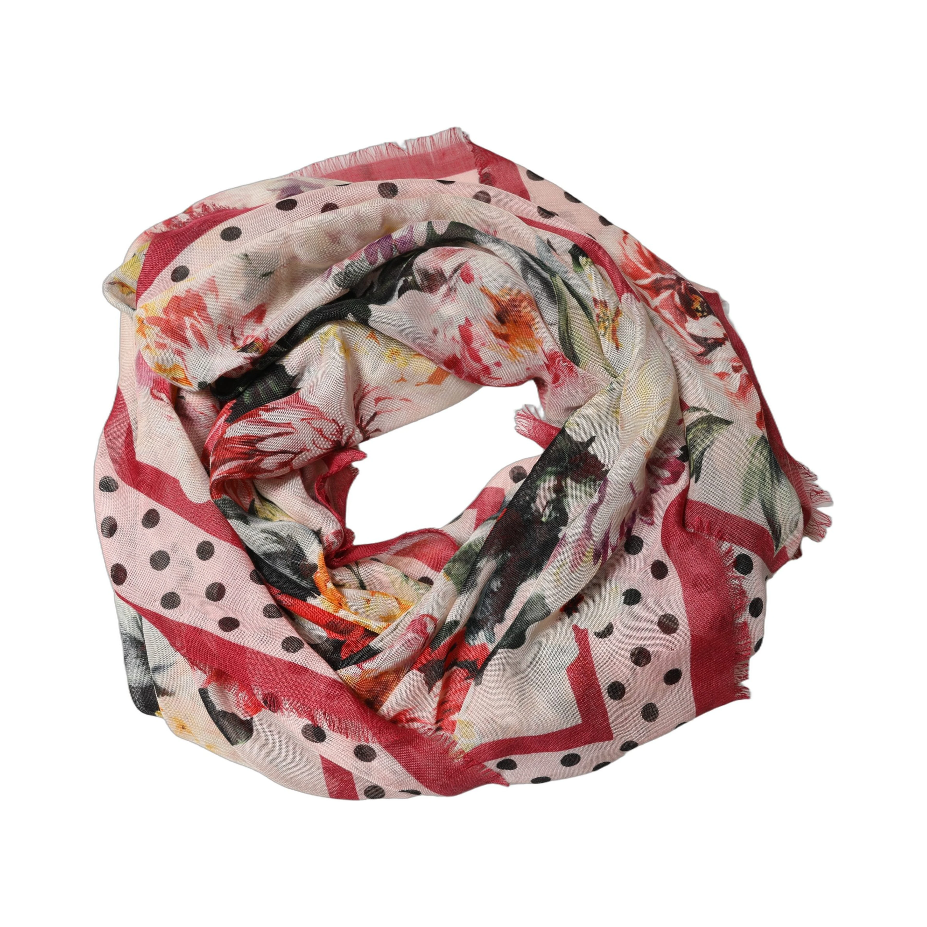 Multicolor Floral Fringed Stole Scarf