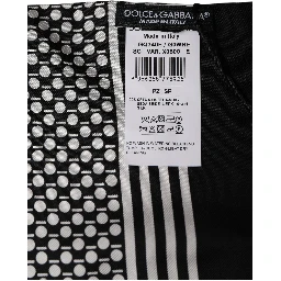 Black White Geometric Silk Neck Shawl Scarf