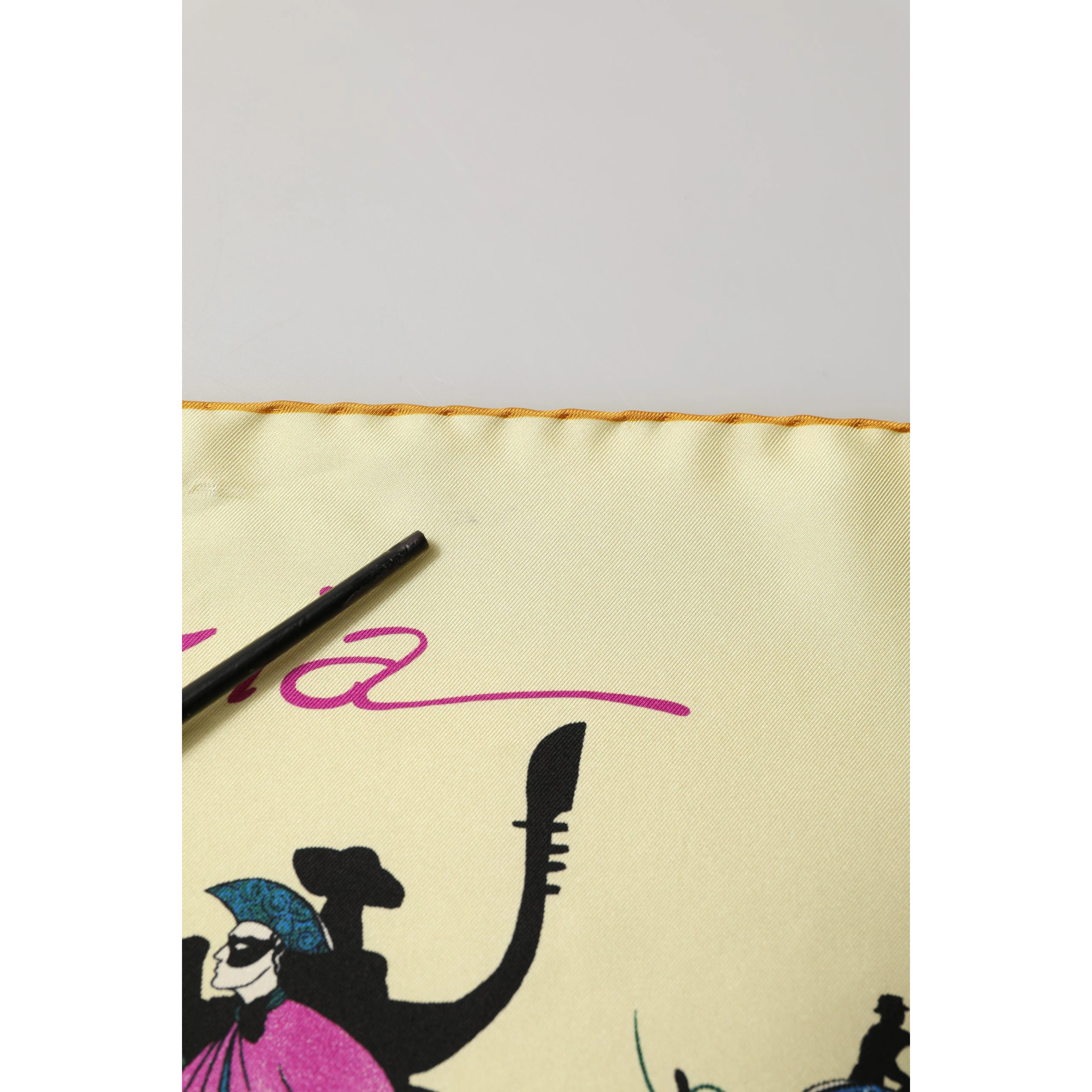 Cream Venezia Silk Twill Square Foulard Scarf