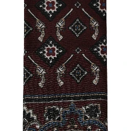 Burgundy Skinny Twilly Fringed Foulard Scarf