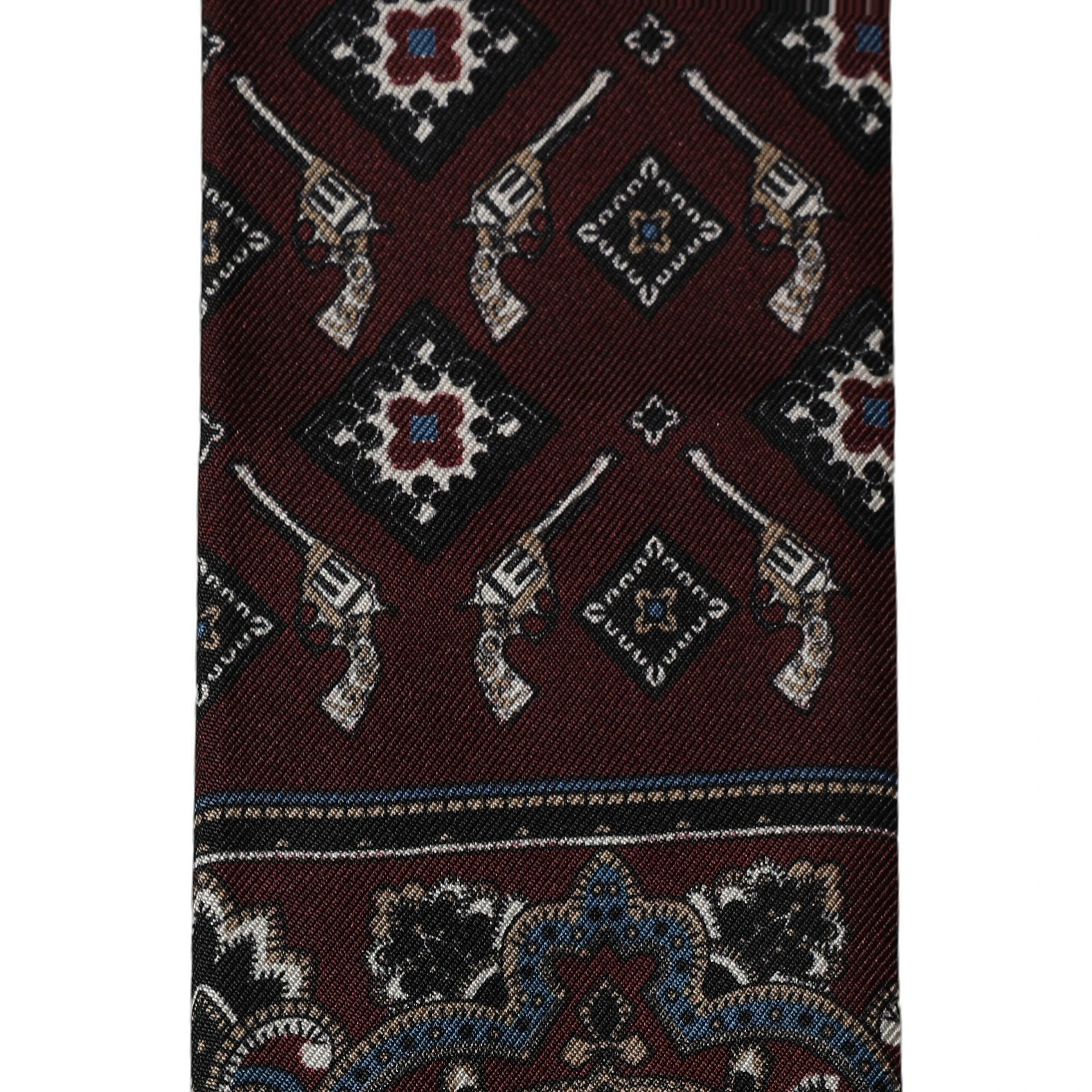 Burgundy Skinny Twilly Fringed Foulard Scarf