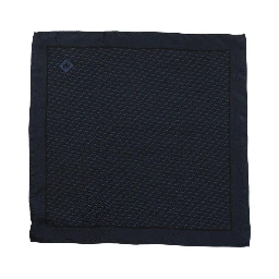 Dark Blue Silk Pocket Square Foulard Scarf