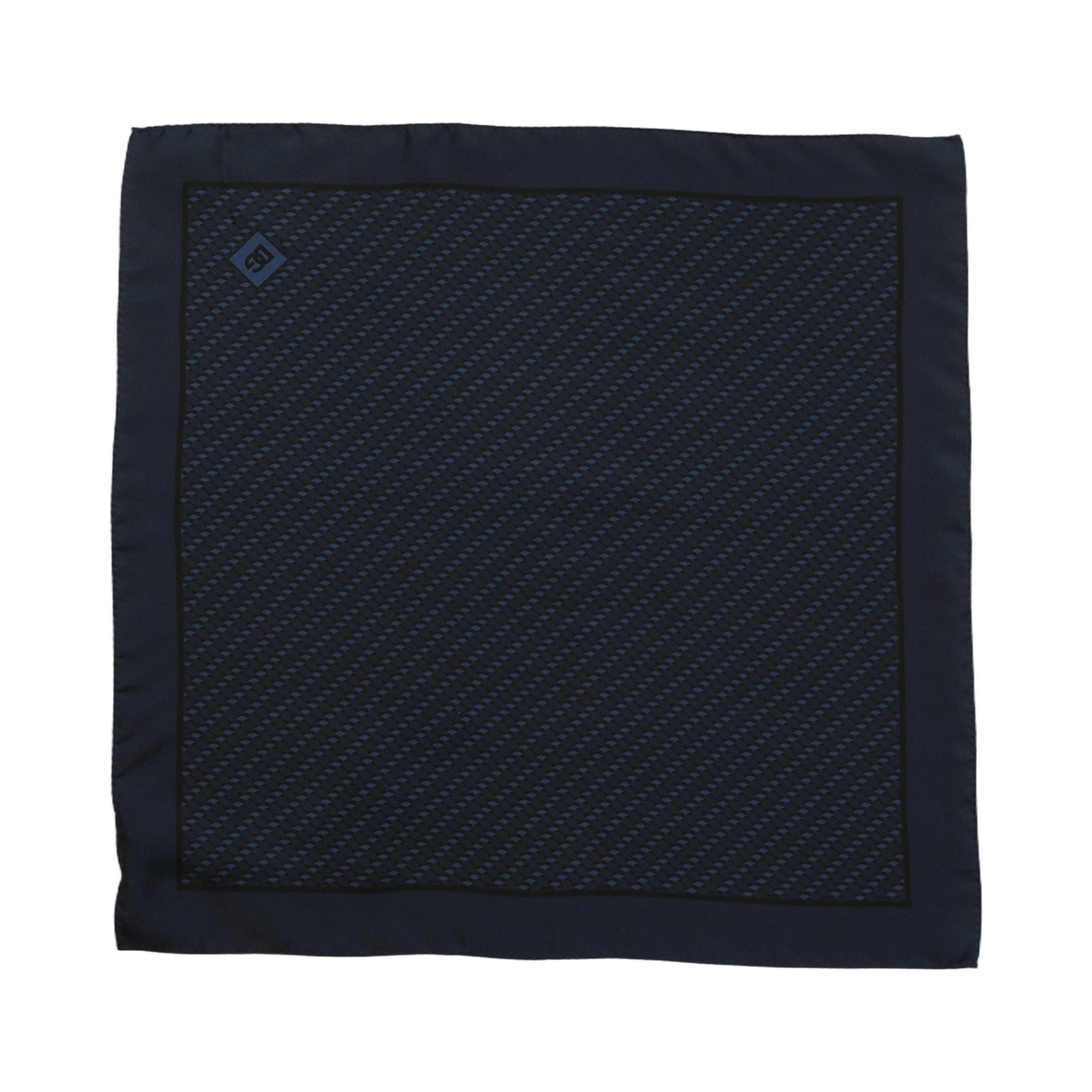 Dark Blue Silk Pocket Square Foulard Scarf