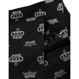 Black Silk Crown Fringed Neck Shawl Scarf