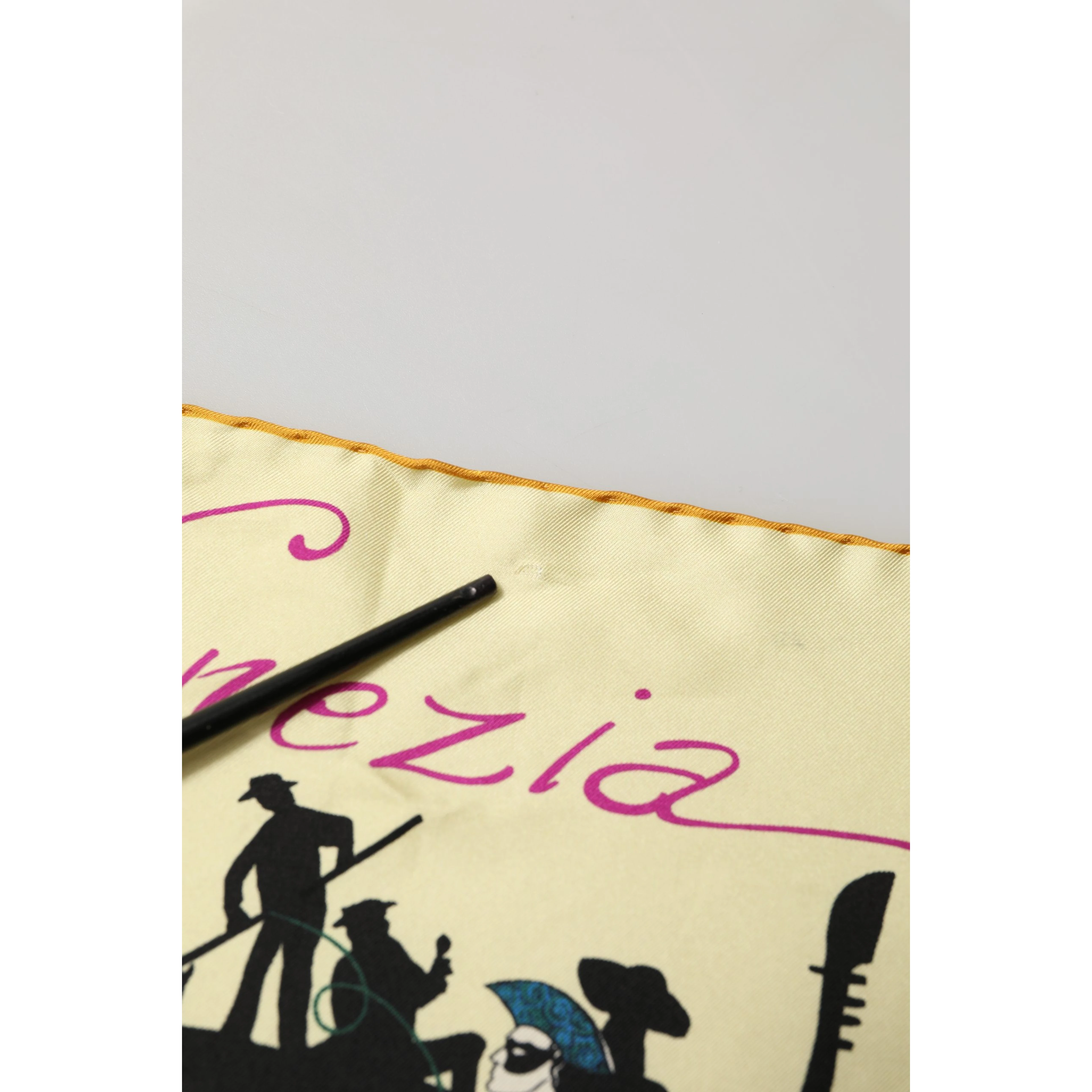 Cream Venezia Silk Twill Square Foulard Scarf
