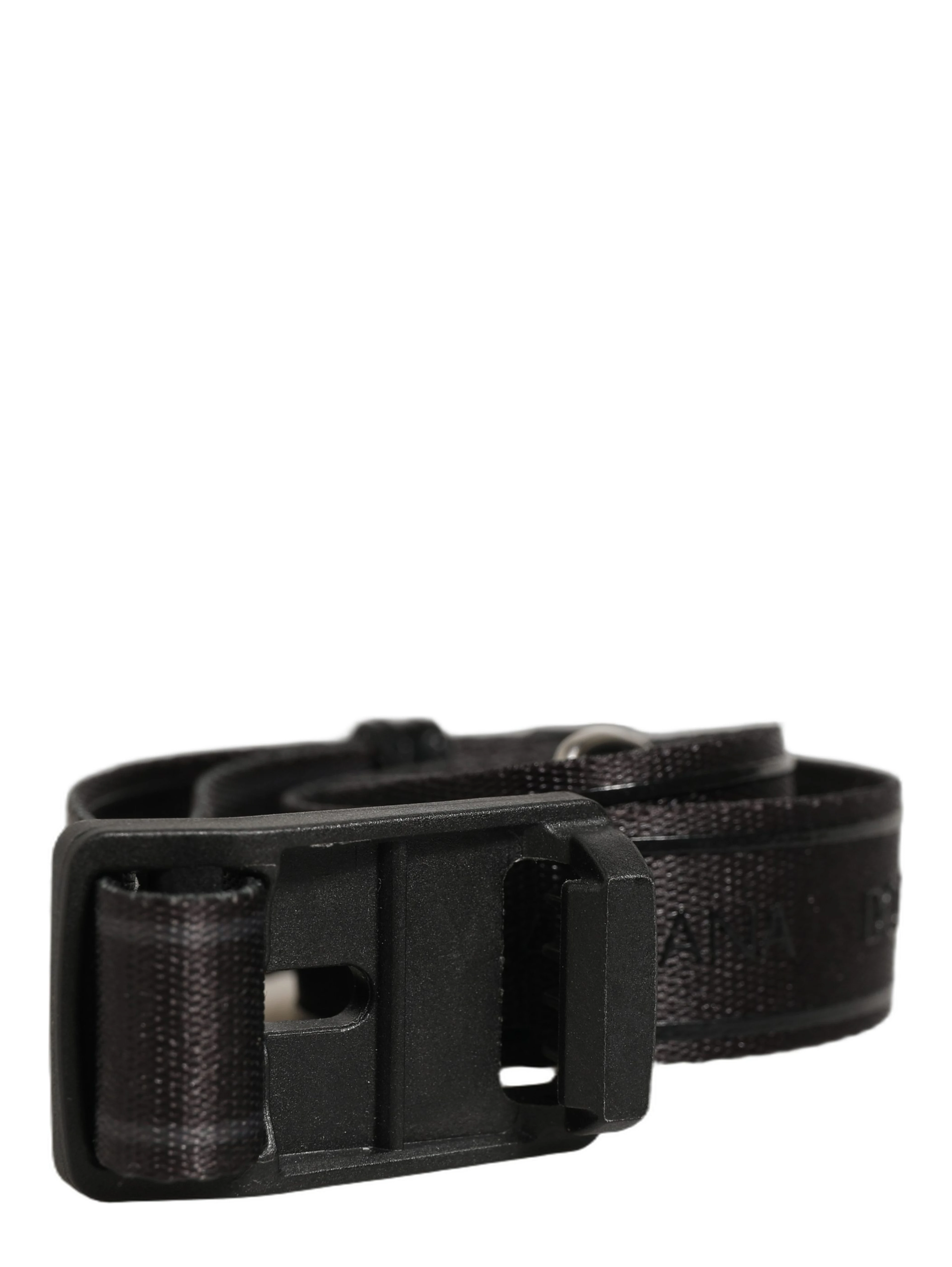 Men Black Nylon Webbing Plastic Buckle Belt