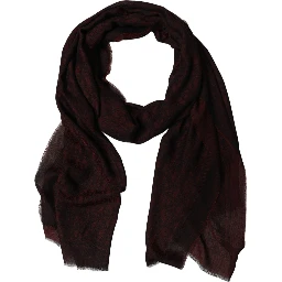 Dark Red Modal Frayed Edge Lace Stole Scarf