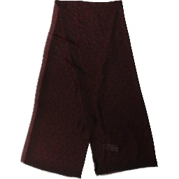 Dark Red Modal Frayed Edge Lace Stole Scarf