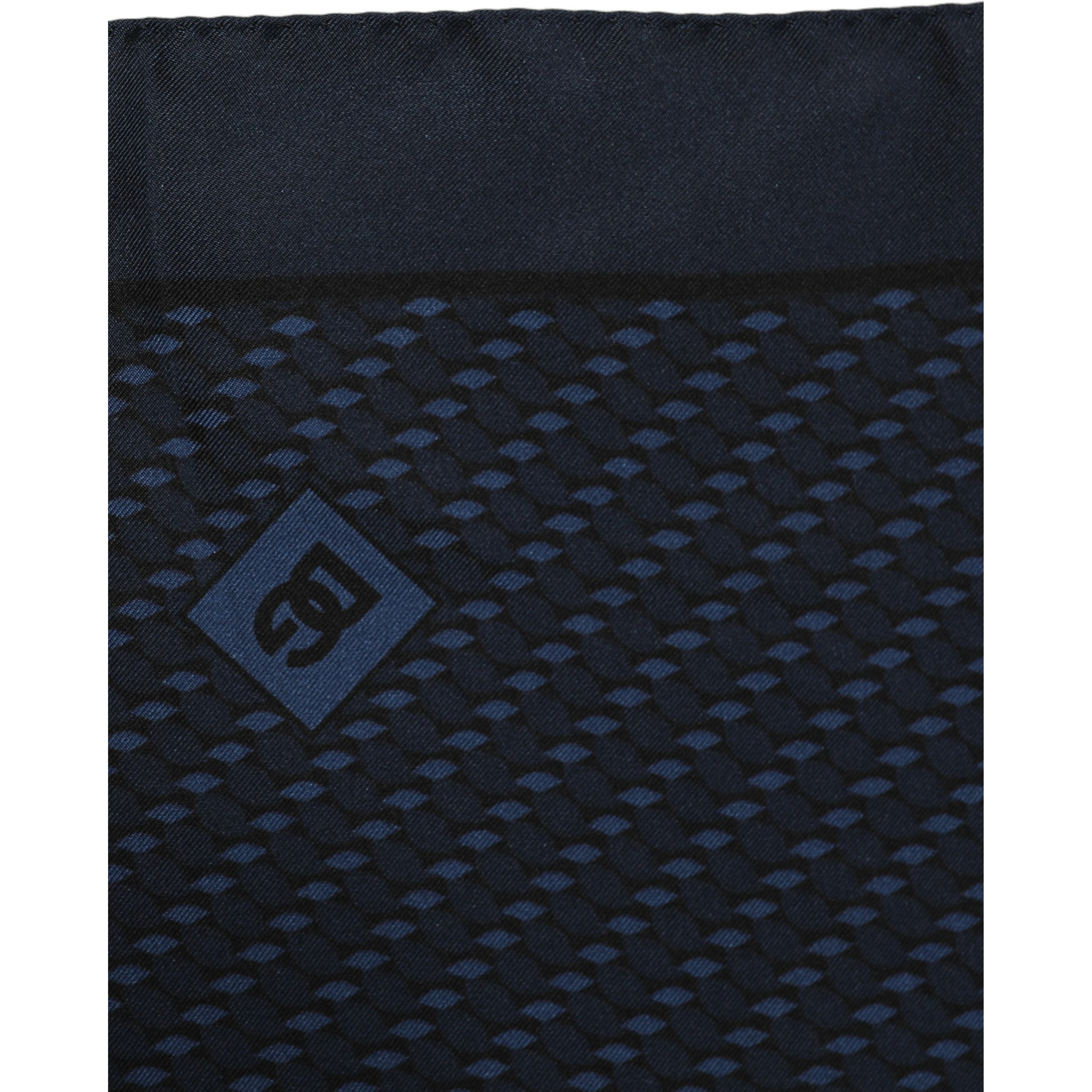 Dark Blue Silk Pocket Square Foulard Scarf