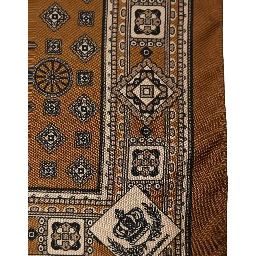 Brown Geometric Pocket Square Foulard Scarf