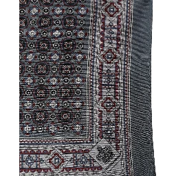 Gray Geometric Pocket Square Foulard Scarf