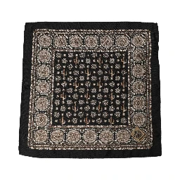 Black Cactus Silk Pocket Square Foulard Scarf