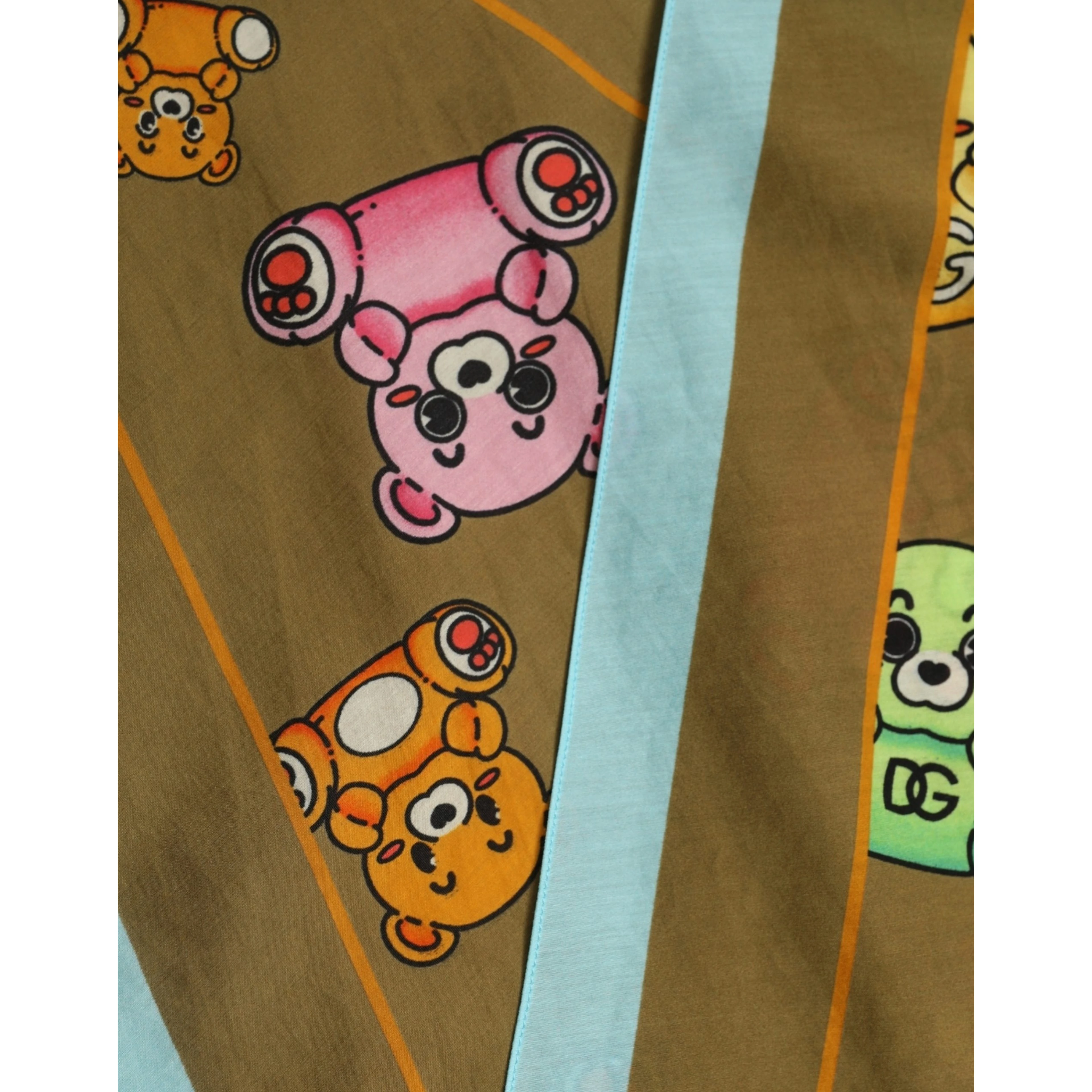 Men Brown Teddy Bear Cotton Lace Stole Scarf
