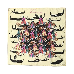 Cream Venezia Silk Twill Square Foulard Scarf