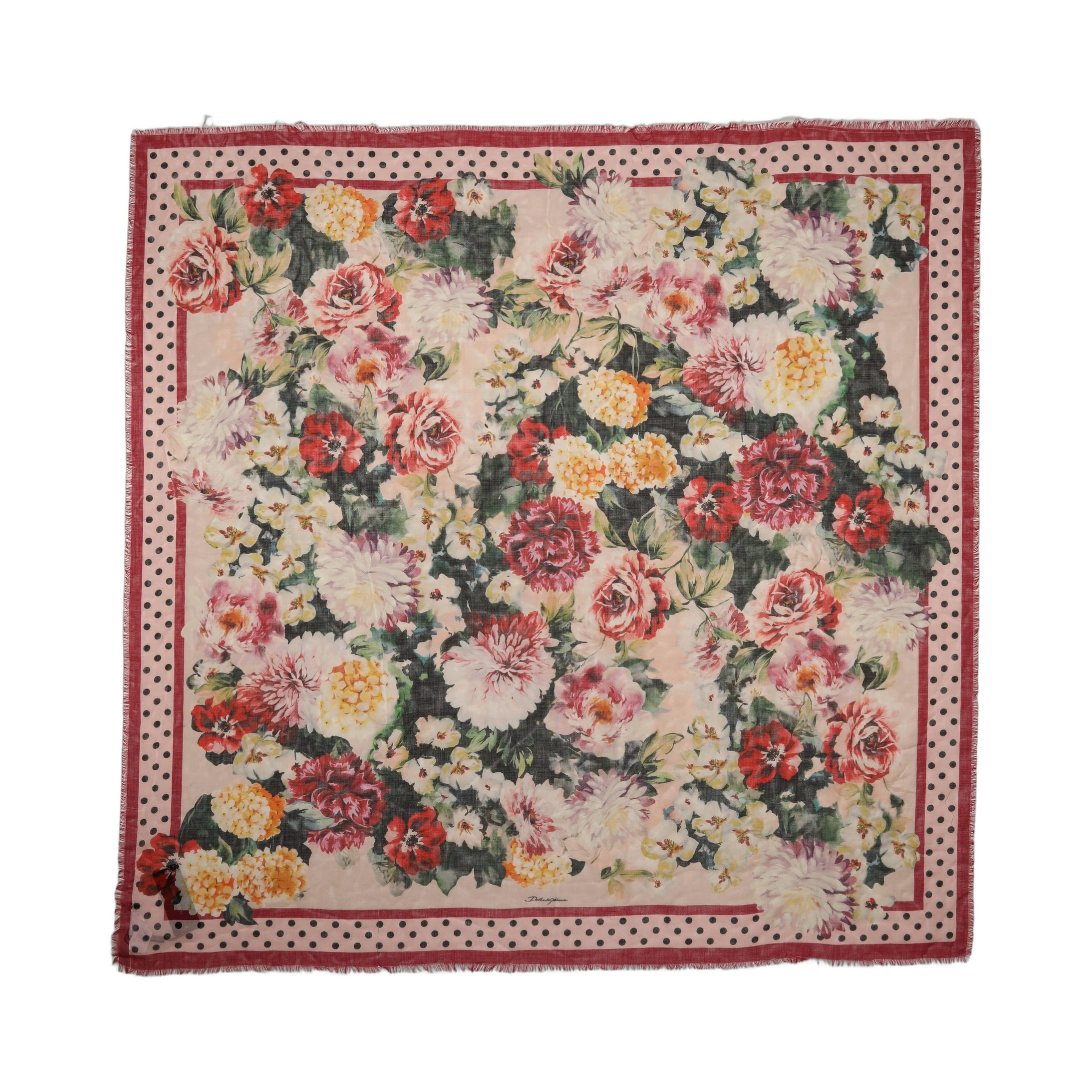 Multicolor Floral Fringed Stole Scarf