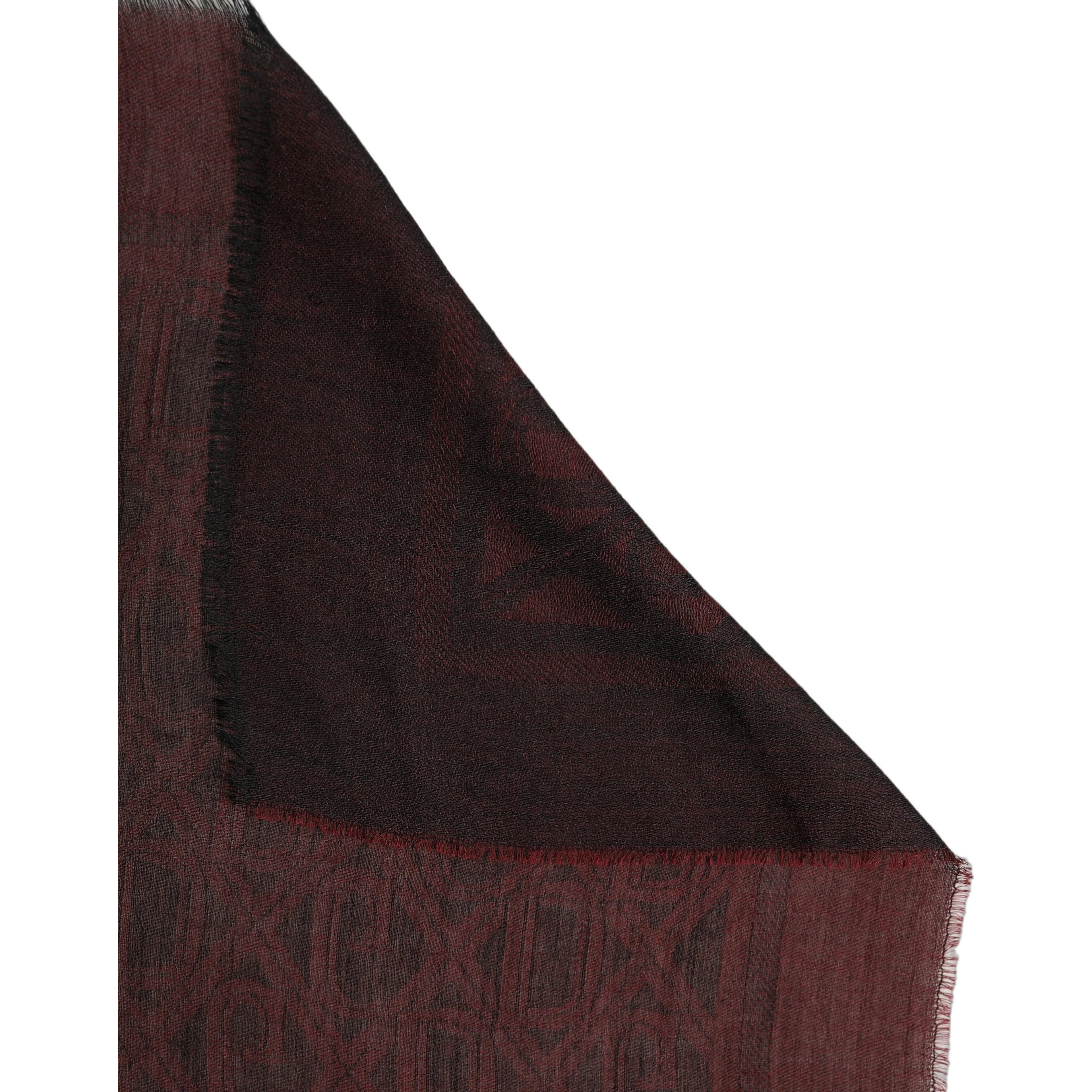 Dark Red Modal Frayed Edge Lace Stole Scarf