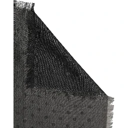 Men Black Viscose Polka Dot Fringe Shawl Lace Stole