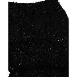 Men Black Cashmere Knitted Neck Warmer Scarf