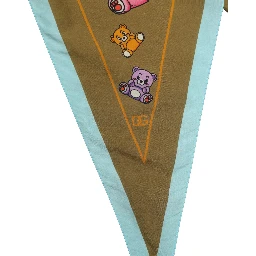 Men Brown Teddy Bear Cotton Lace Stole Scarf