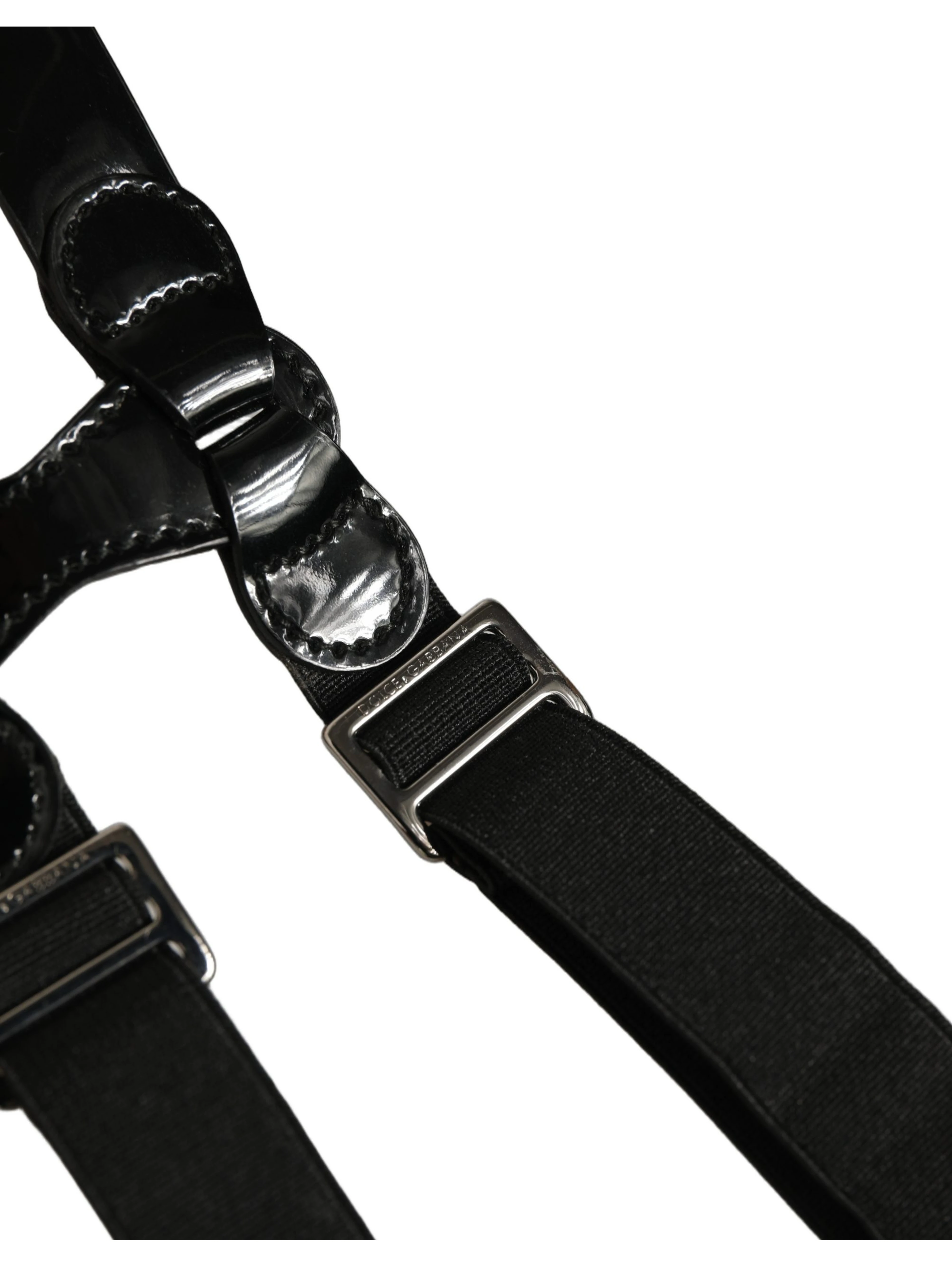 Black Adjustable Silver Metal Clips Suspenders