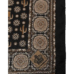 Black Cactus Silk Pocket Square Foulard Scarf