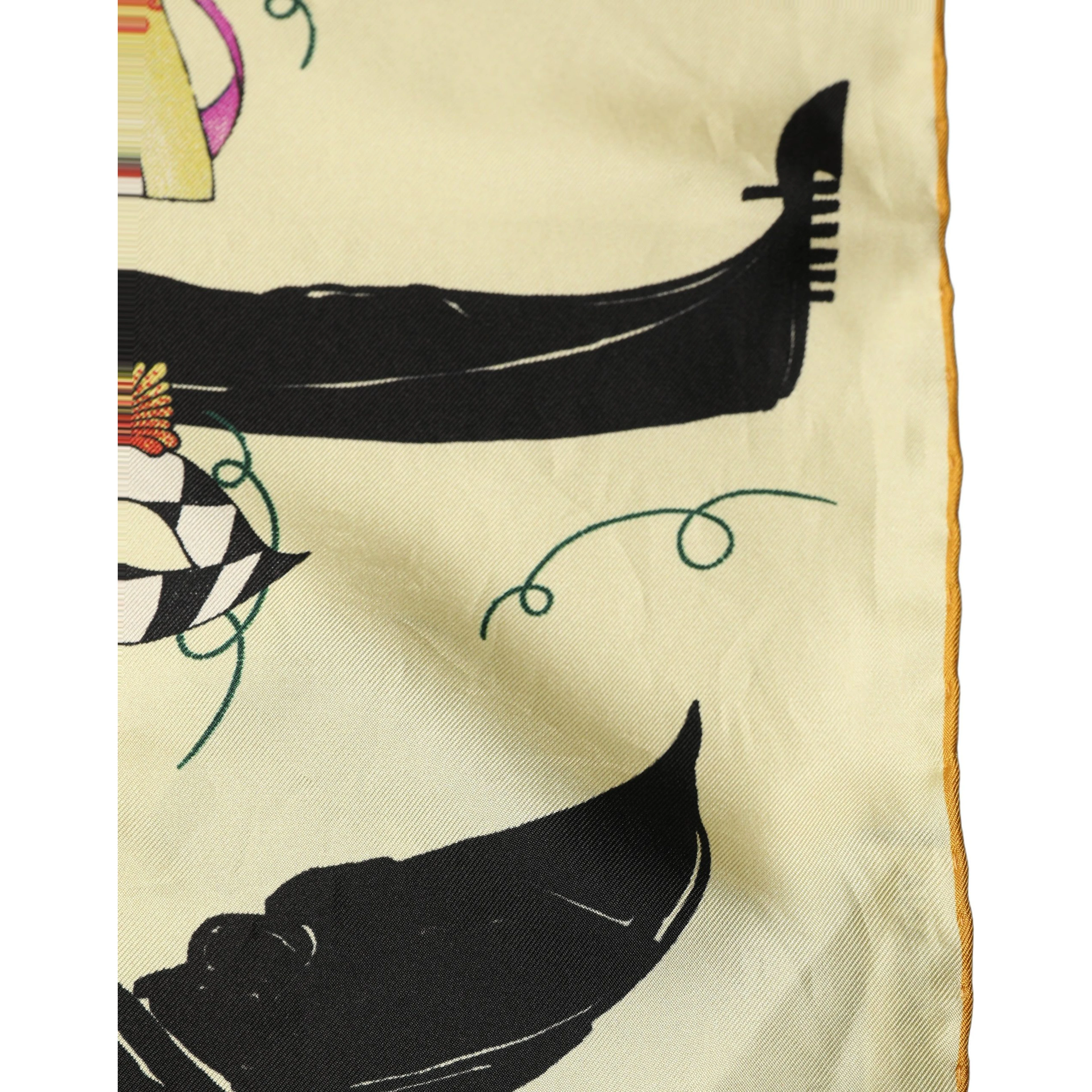 Cream Venezia Silk Twill Square Foulard Scarf