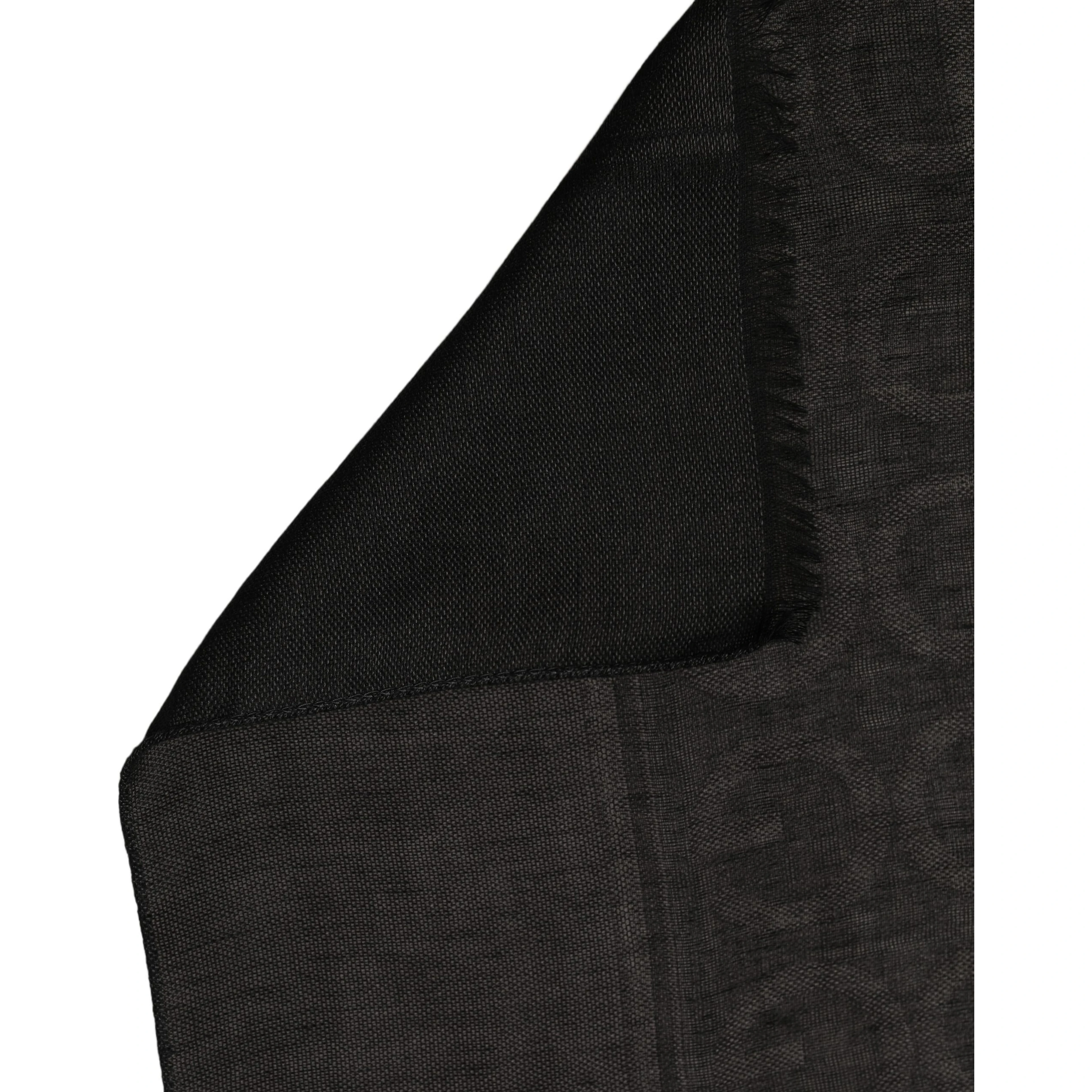Black DG Logo Fringed Edge Lace Stole Scarf