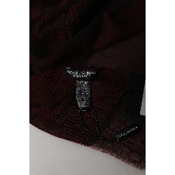 Dark Red Modal Frayed Edge Lace Stole Scarf