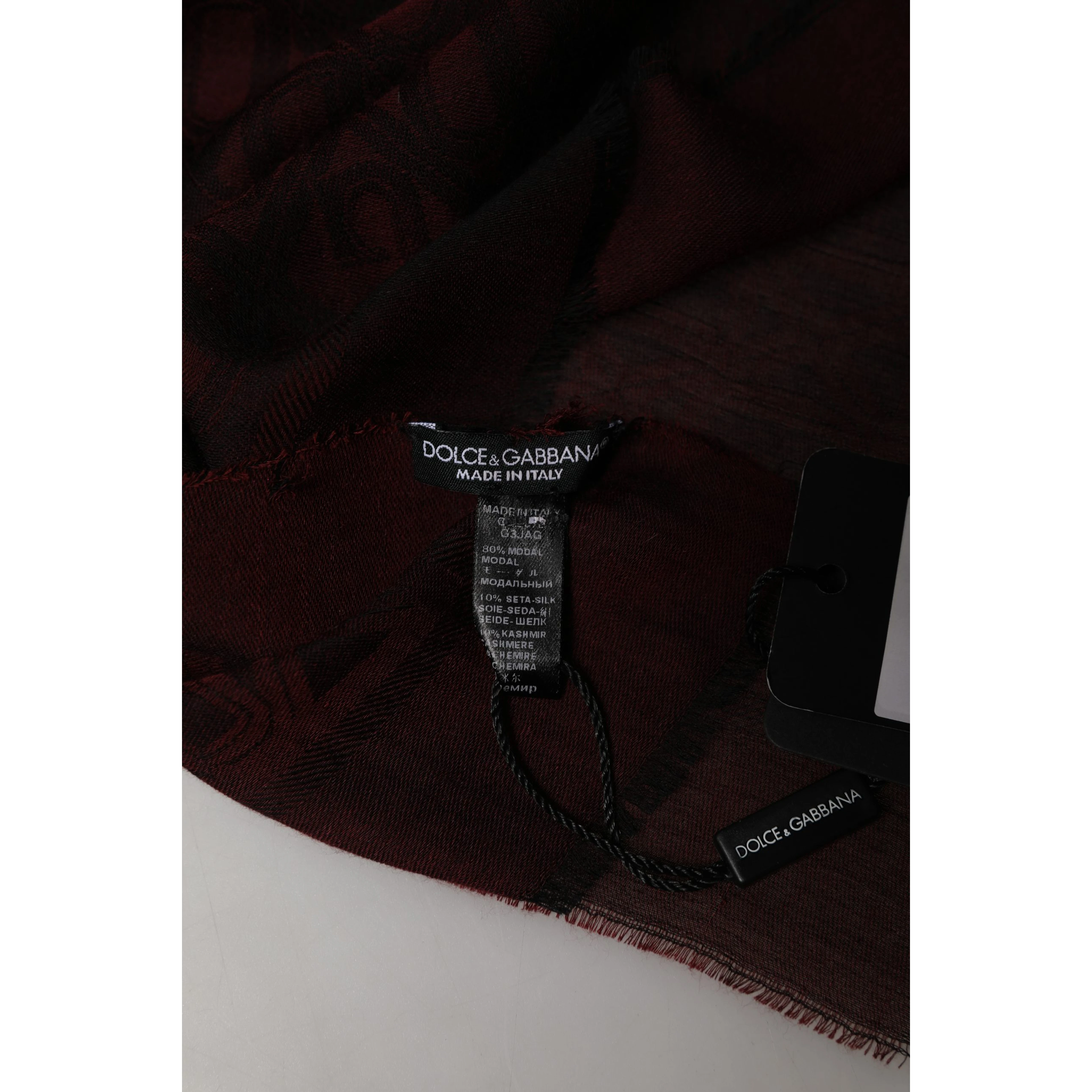 Dark Red Modal Frayed Edge Lace Stole Scarf