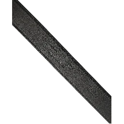 Men Black Leather Gold Tone Metal Buckle Belt
