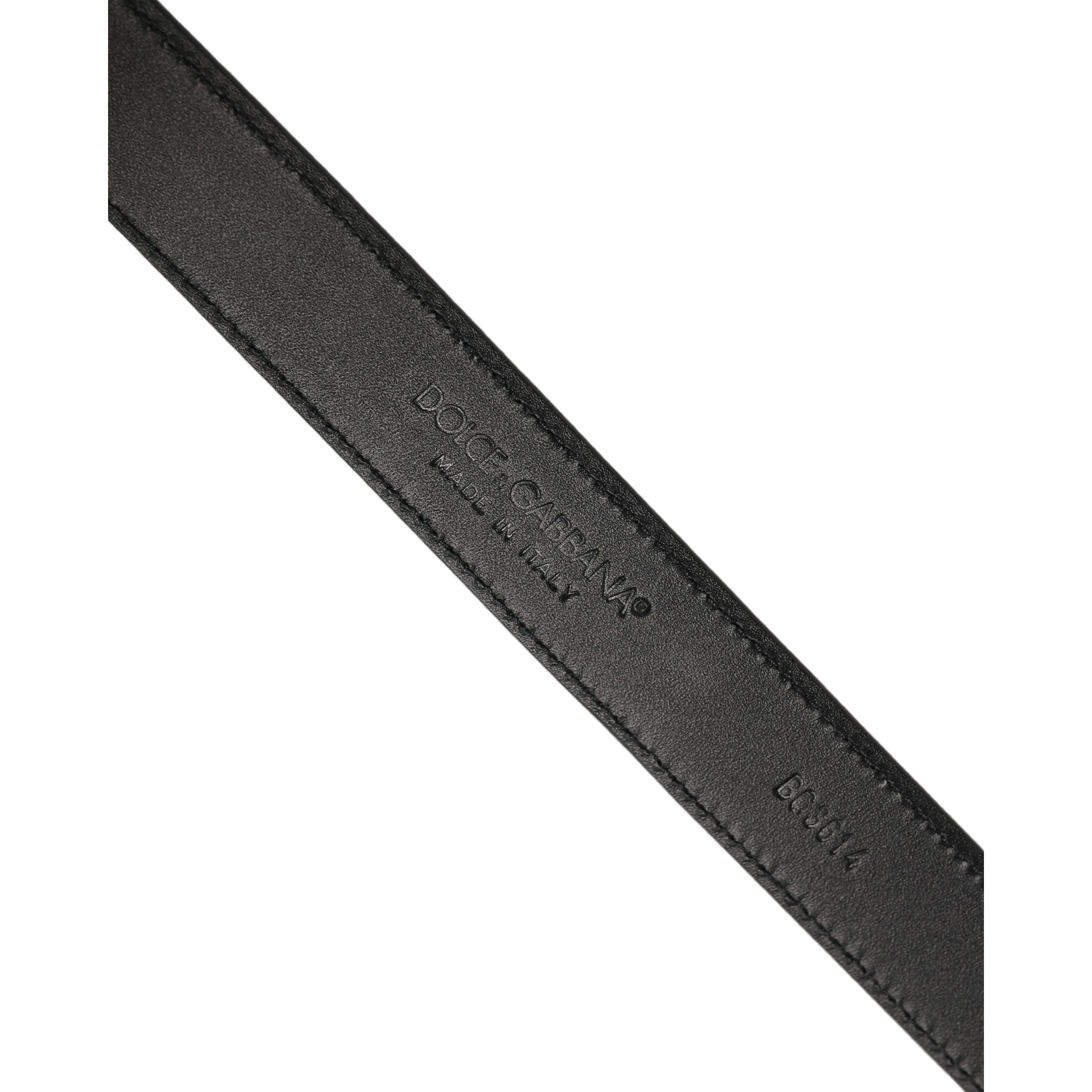 Men Black Leather Gold Tone Metal Buckle Belt