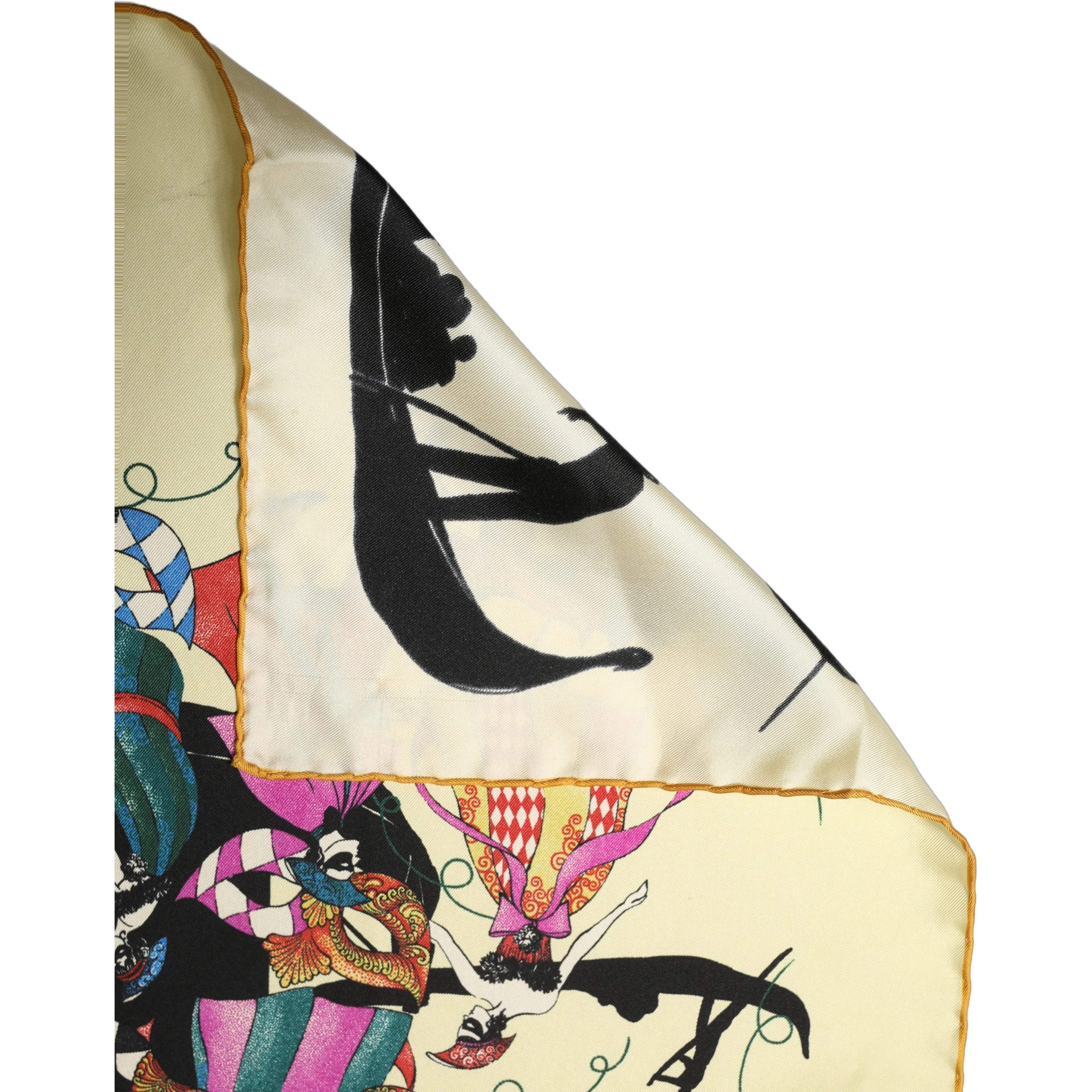Cream Venezia Silk Twill Square Foulard Scarf
