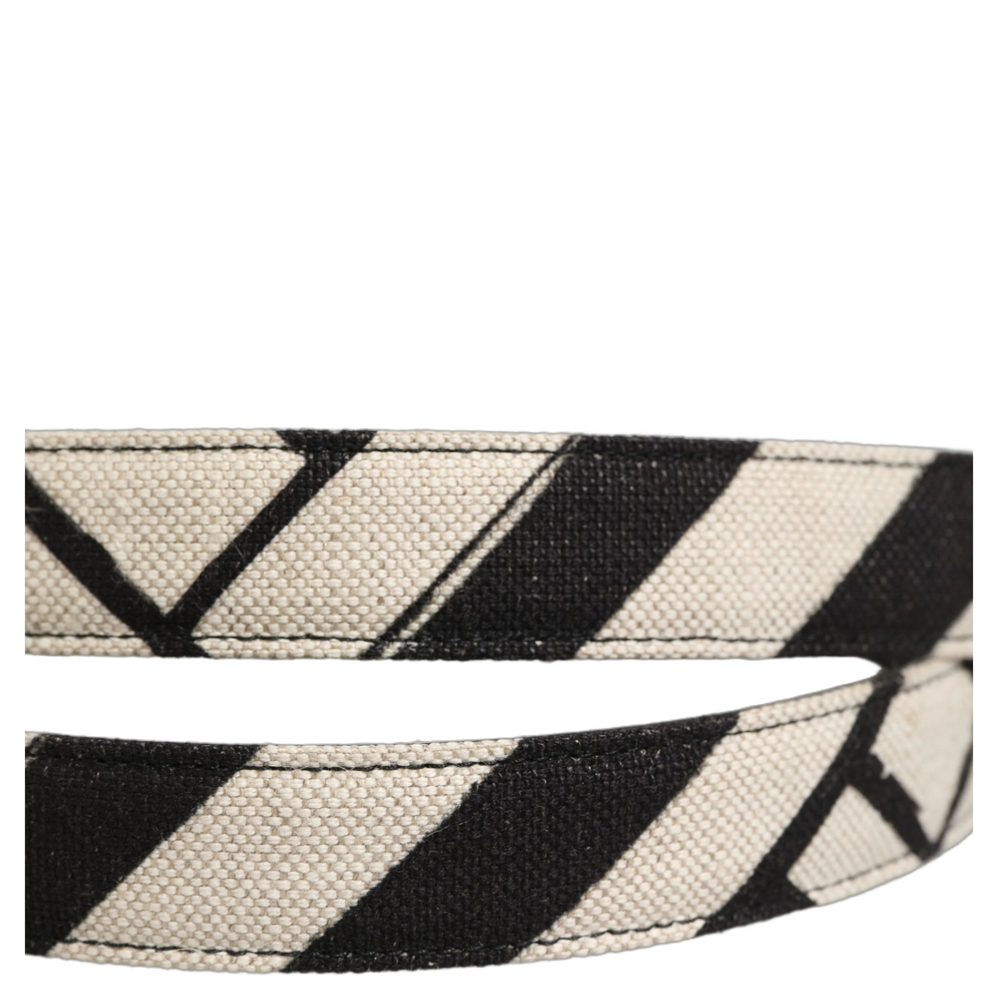 Black Ivory Silver Tone Metal Buckle Belt