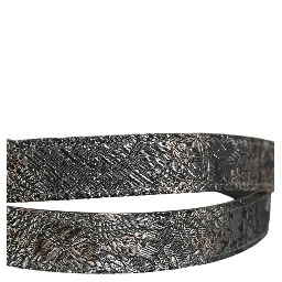 Silver Black Floral Jacquard Metal Buckle Belt