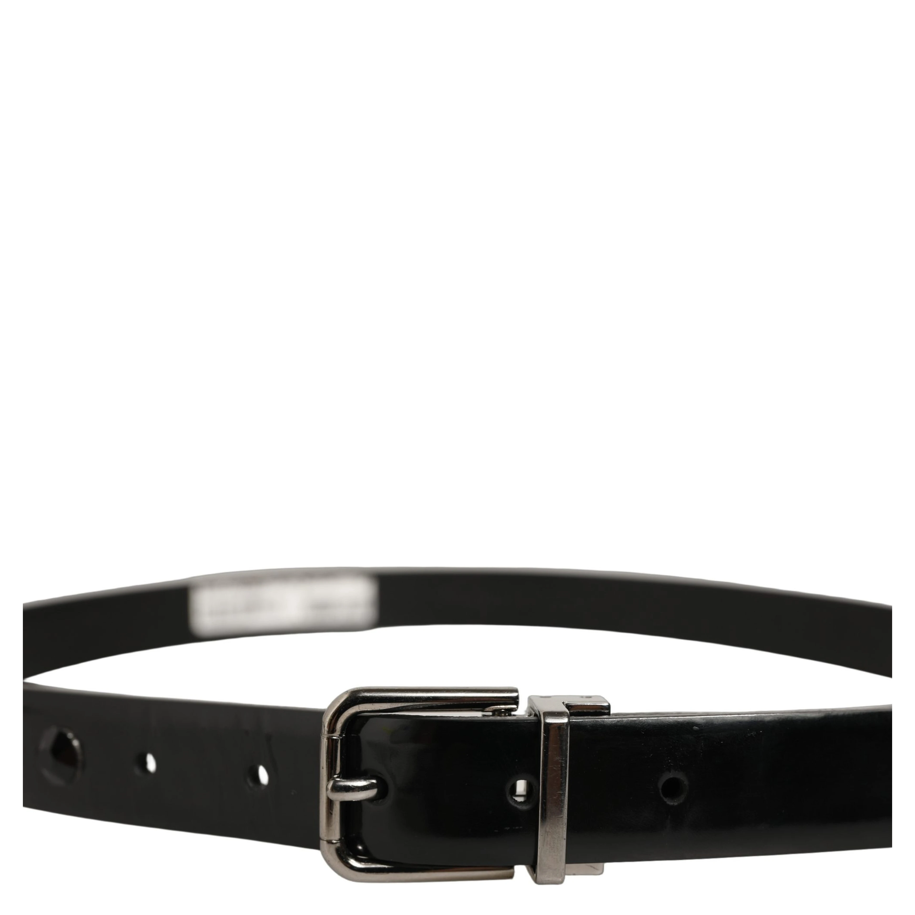 Black Leather Studs Silver Metal Buckle Belt